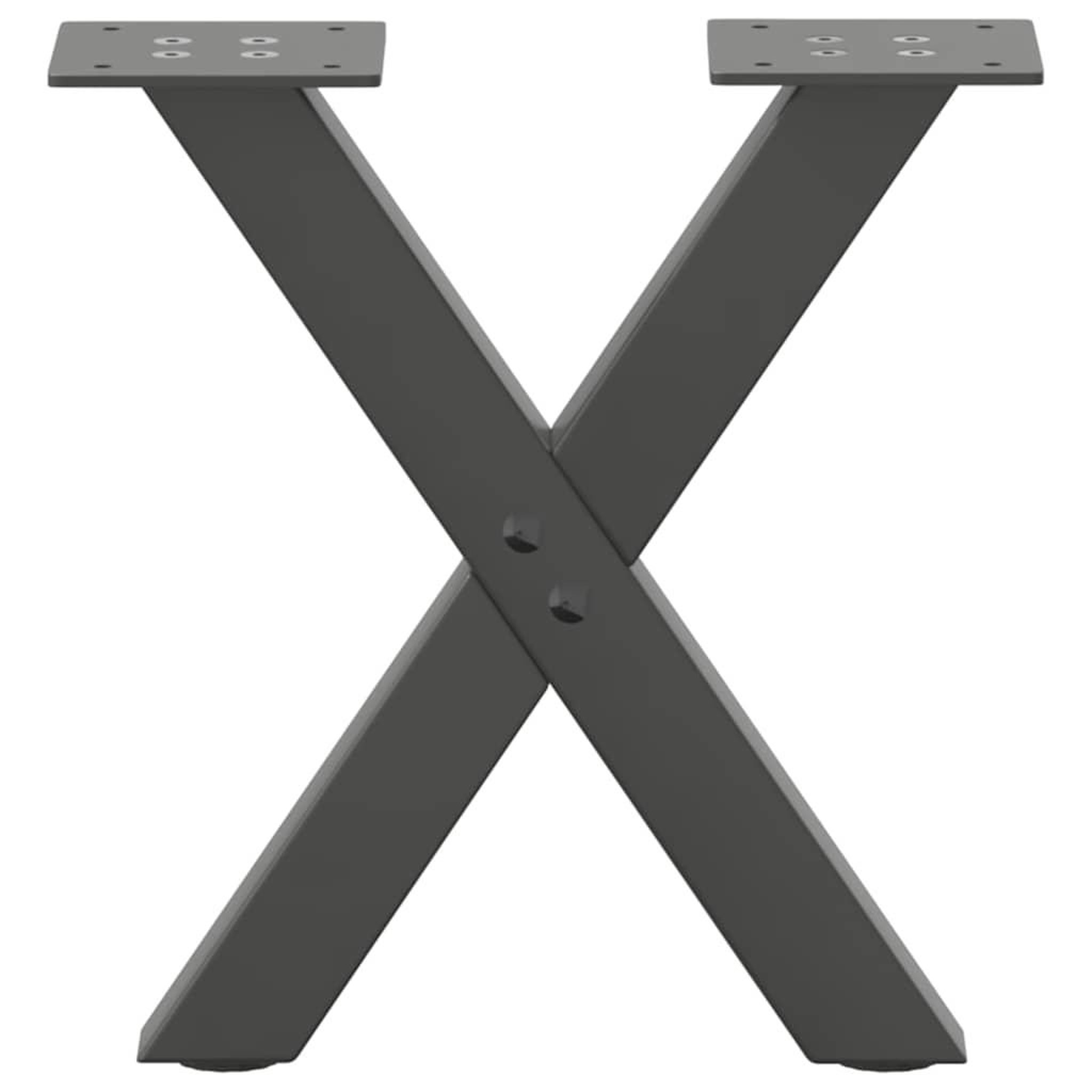 Voir la diapositive 4 : VIDAXL Pieds de table basse forme de X 2 pcs anthracite 37x(30-31) cm