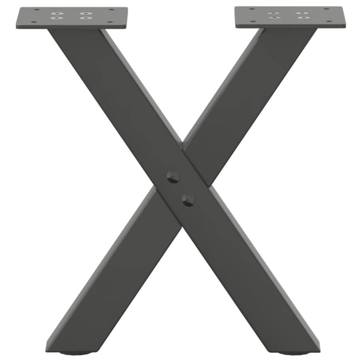 VIDAXL Pieds de table basse forme de X 2 pcs anthracite 37x(30-31) cm