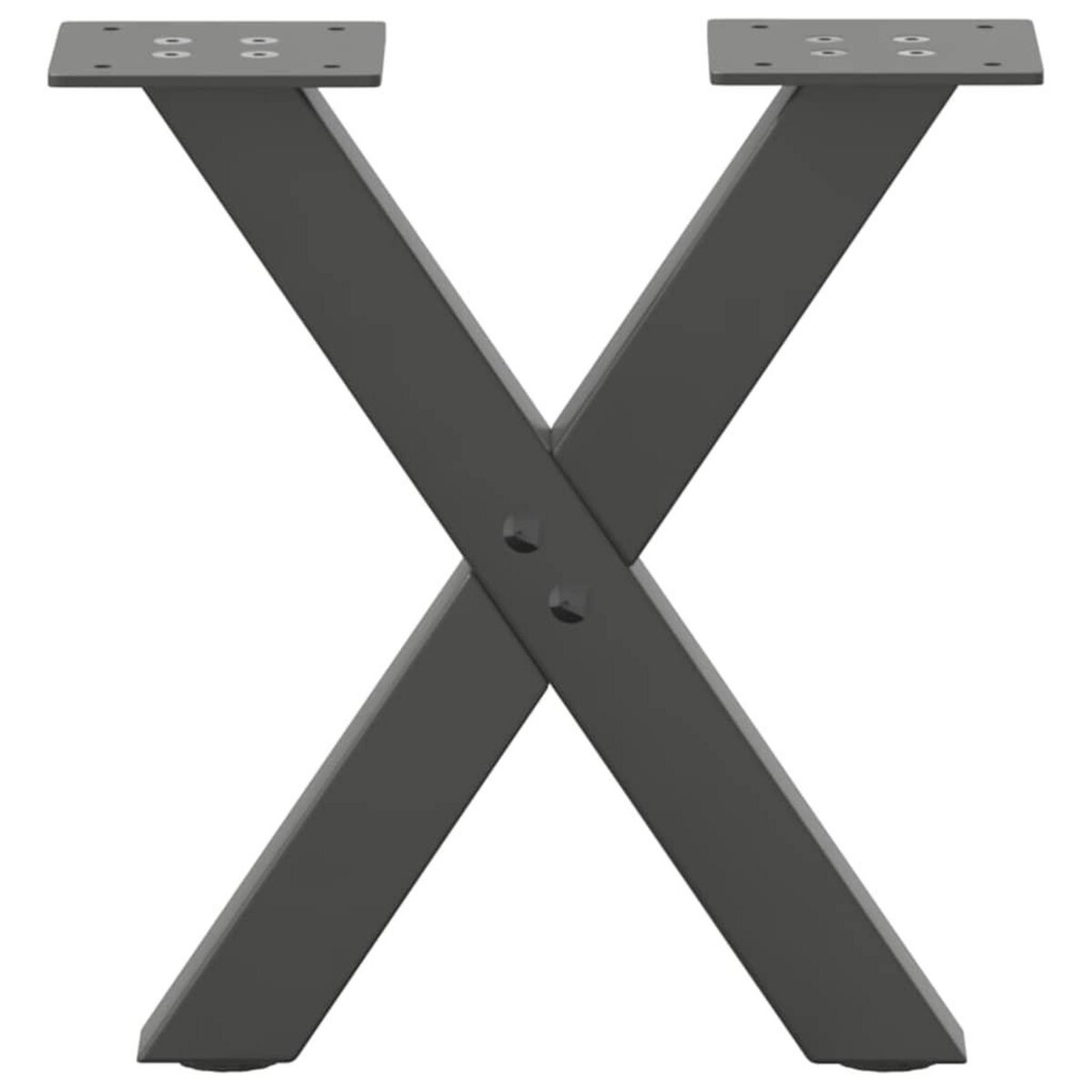 VIDAXL Pieds de table basse forme de X 2 pcs anthracite 37x(30-31) cm