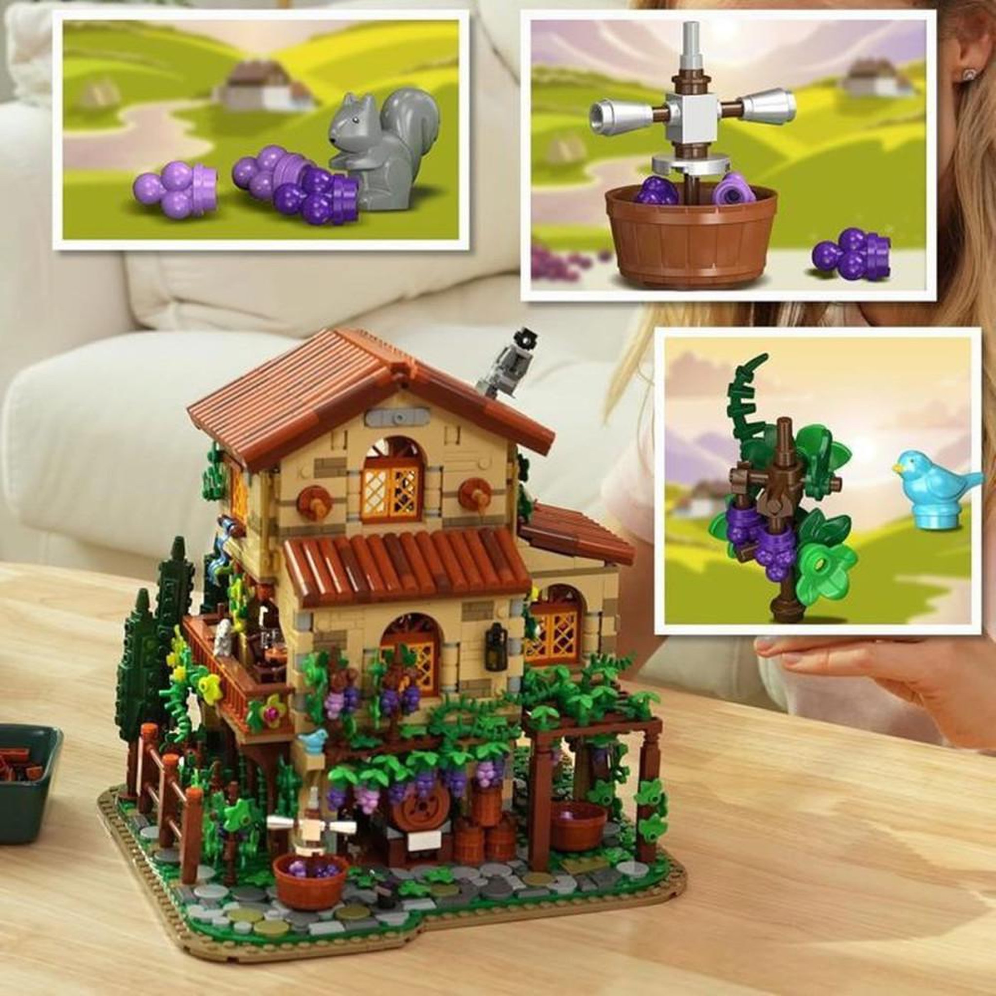 Voir la diapositive 6 : Coffret Château viticole LED 1 826 pièces, modèle 3 niveaux en ABS