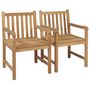 Voir la diapositive 3 : VIDAXL Chaises de jardin lot de 2 et coussins bleu clair Bois de teck