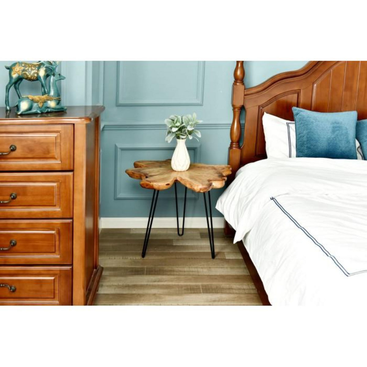 Paris Prix Table d'Appoint en Bois  Woody 410  60cm Naturel