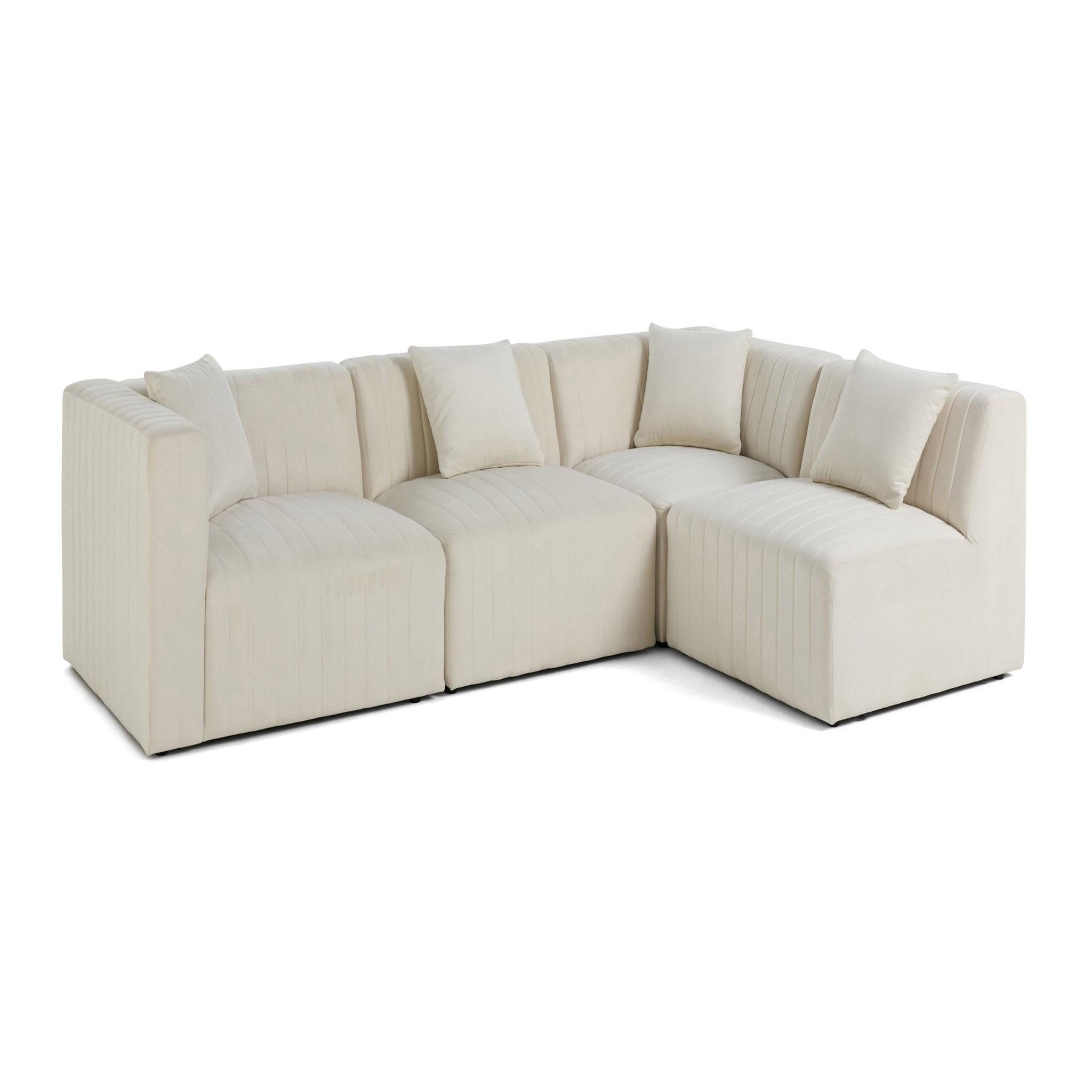 Voir la diapositive 2 : BEST MOBILIER Nova - canapé modulable d'angle droit - 5 places - en velours