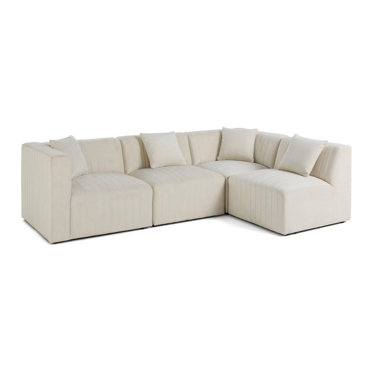 LISA DESIGN Nova - canapé modulable d'angle droit - 5 places - en velours