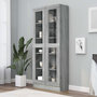 Voir la diapositive 1 : VIDAXL Armoire a vitrine Sonoma gris 82,5x30,5x185,5cm Bois ingenierie