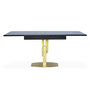 Voir la diapositive 2 : Paris Prix Table à Manger Extensible  Régina  90-180cm Or & Noir
