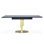 Voir la diapositive 2 : Paris Prix Table à Manger Extensible  Régina  90-180cm Or & Noir