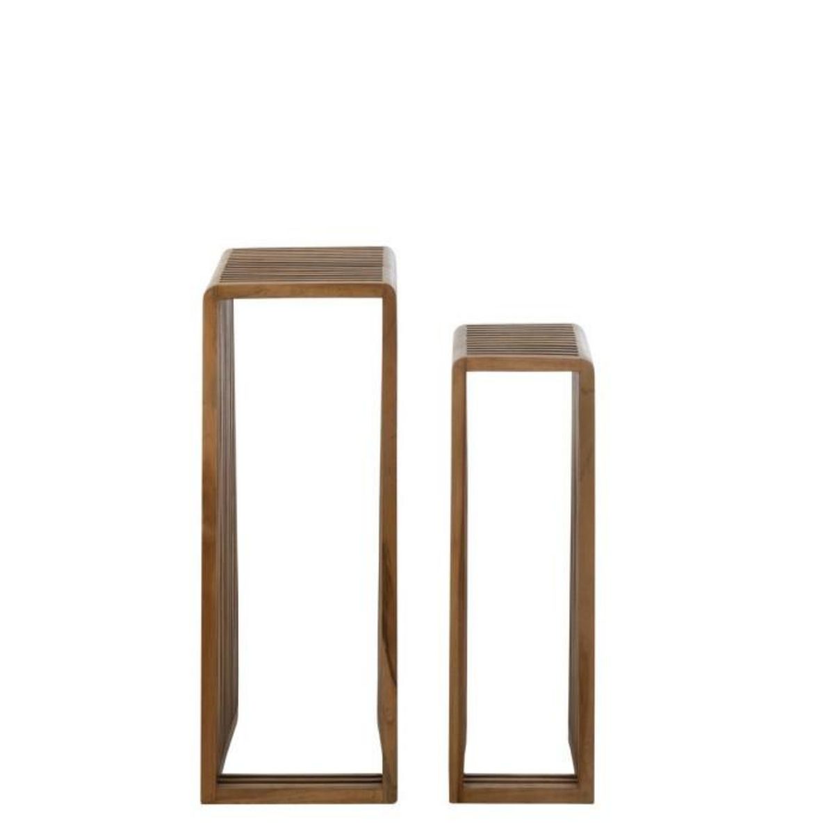 Paris Prix Lot de 2 Tables d'Appoint en Bois  Teck  88cm Naturel