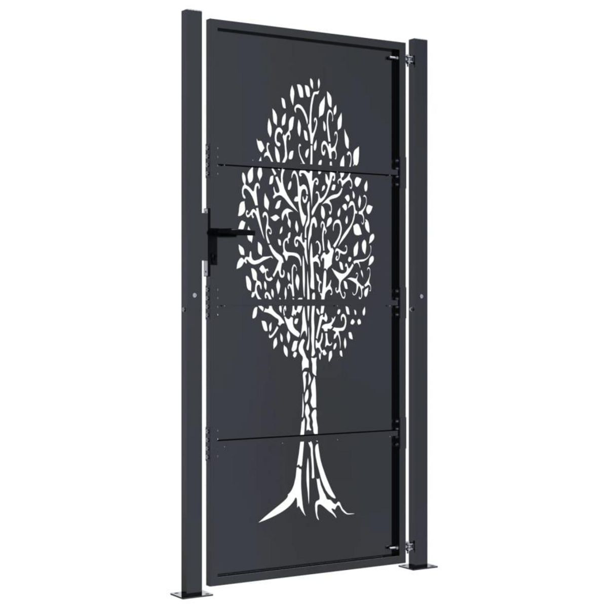 VIDAXL Portail de jardin anthracite 105x180cm acier conception d'arbre