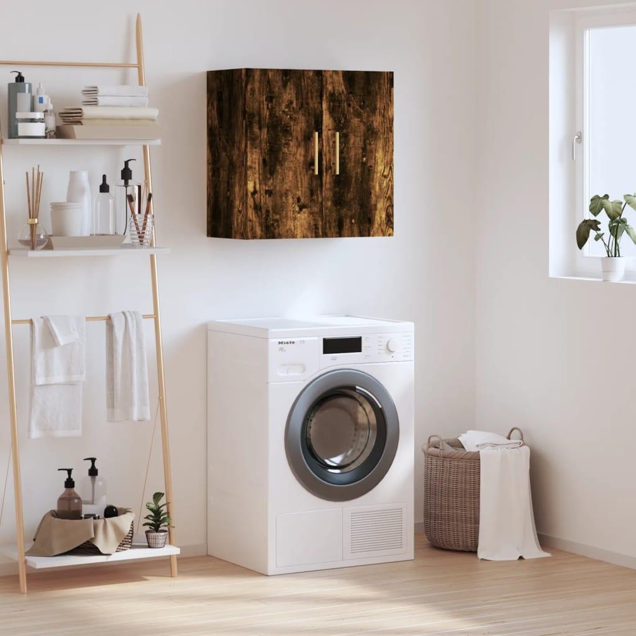 VIDAXL Armoire murale chene fume 60x31x60 cm bois d'ingenierie