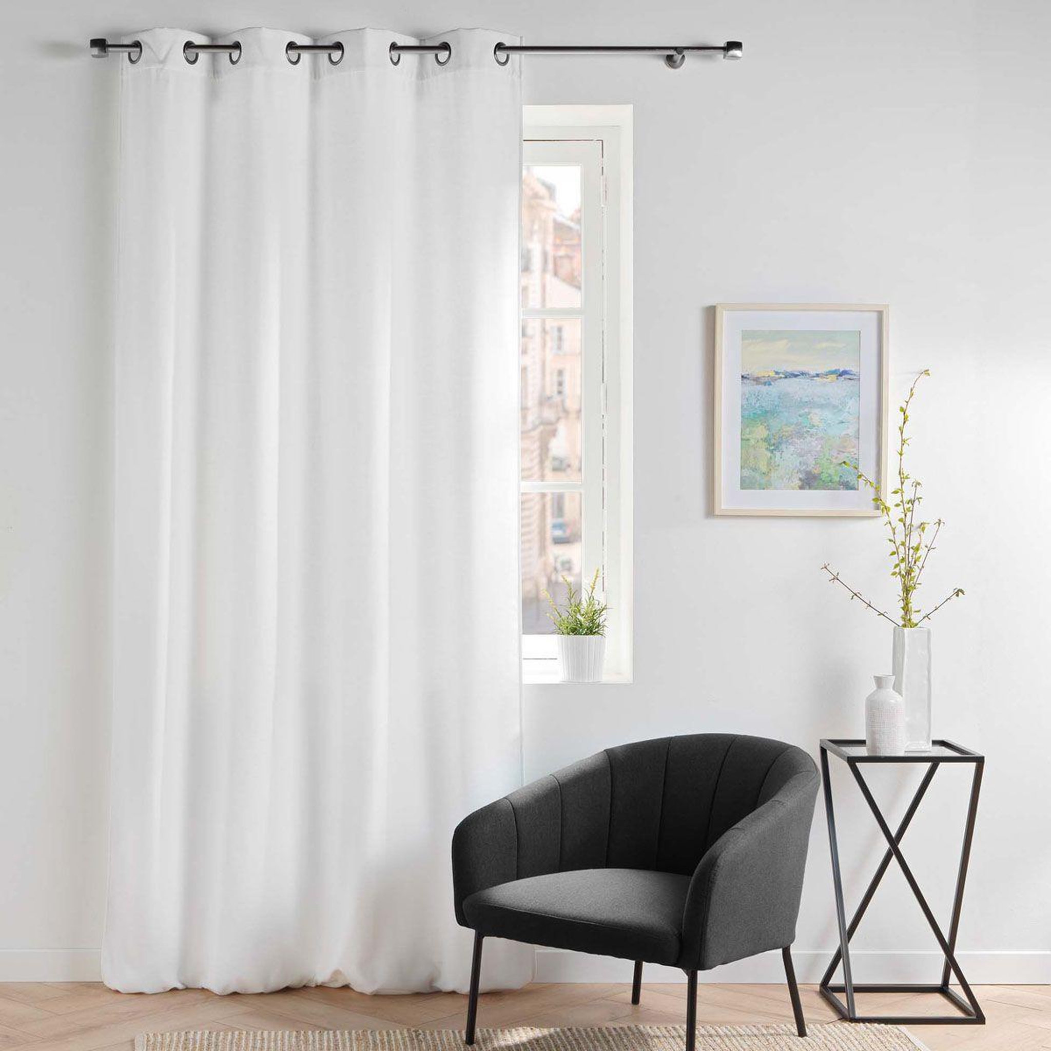 Voir la diapositive 5 : Douceur d'Intérieur Rideau à œillets velours  novana  135x260cm blanc