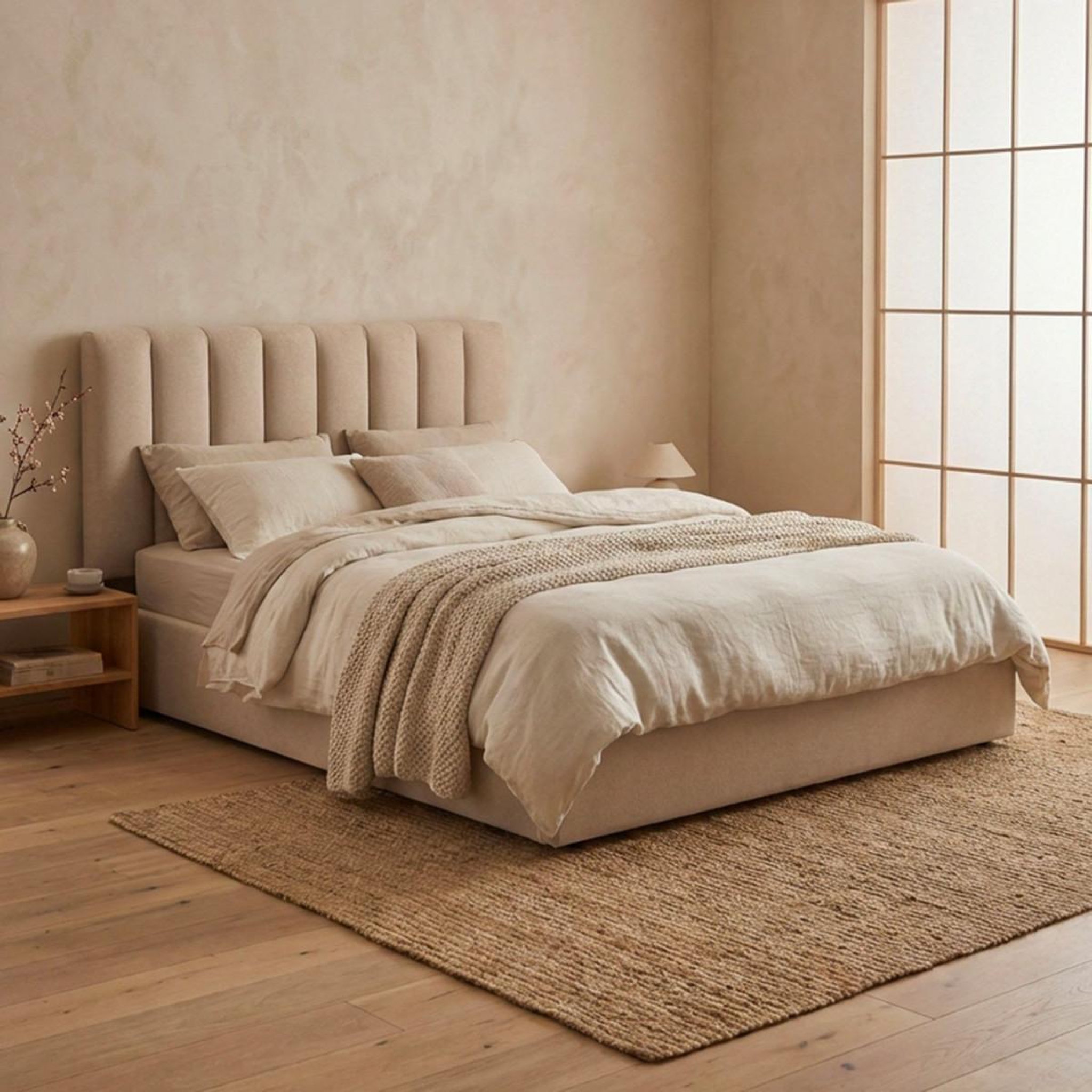 Voir la diapositive 3 : Paris Prix Lit coffre design en tissu  songa  160x200cm beige