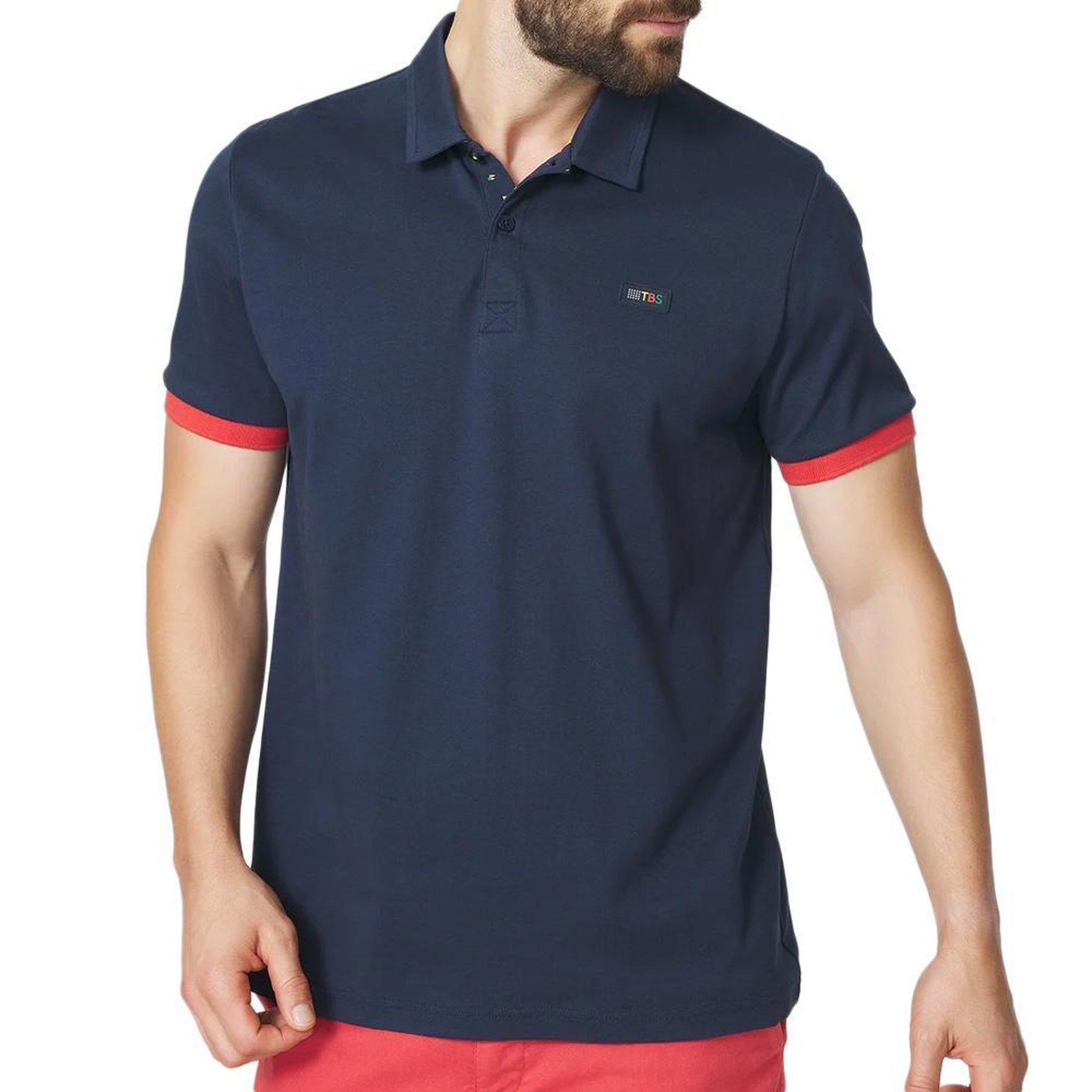 Voir la diapositive 1 : TBS Polo Marine Homme TBS BARZO