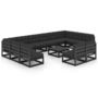 Voir la diapositive 2 : VIDAXL Salon de jardin 13 pcs avec coussins noir bois de pin massif