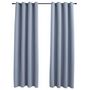 Voir la diapositive 2 : VIDAXL Rideaux occultants avec anneaux en metal 2 pcs Gris 140x175 cm