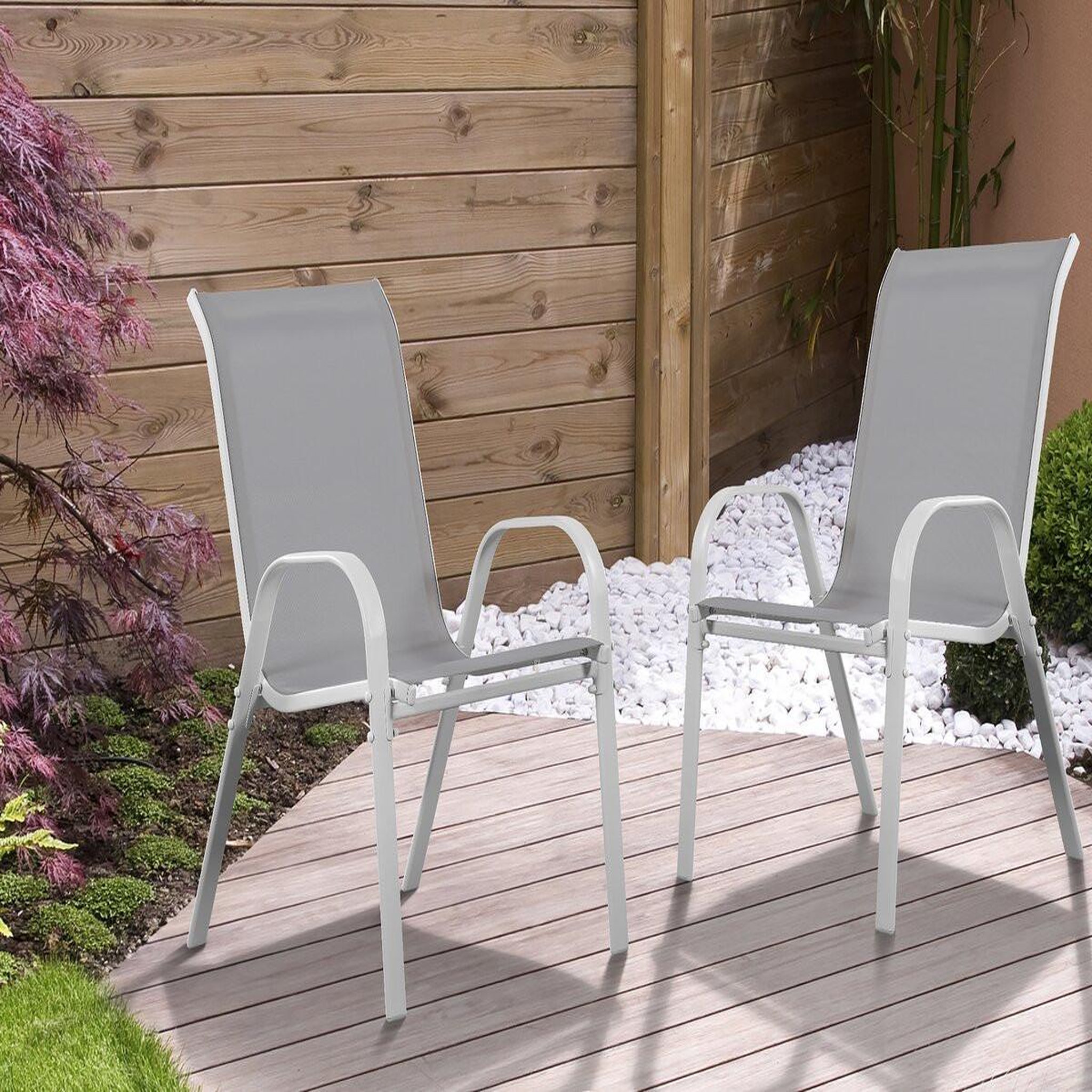 Voir la diapositive 2 : Habitat et Jardin Fauteuil jardin Textilène  Cordoba  - Phoenix - Ecru - Lot de 2