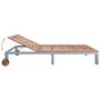 Voir la diapositive 3 : VIDAXL Chaise longue avec coussin Bois d'acacia et acier galvanise