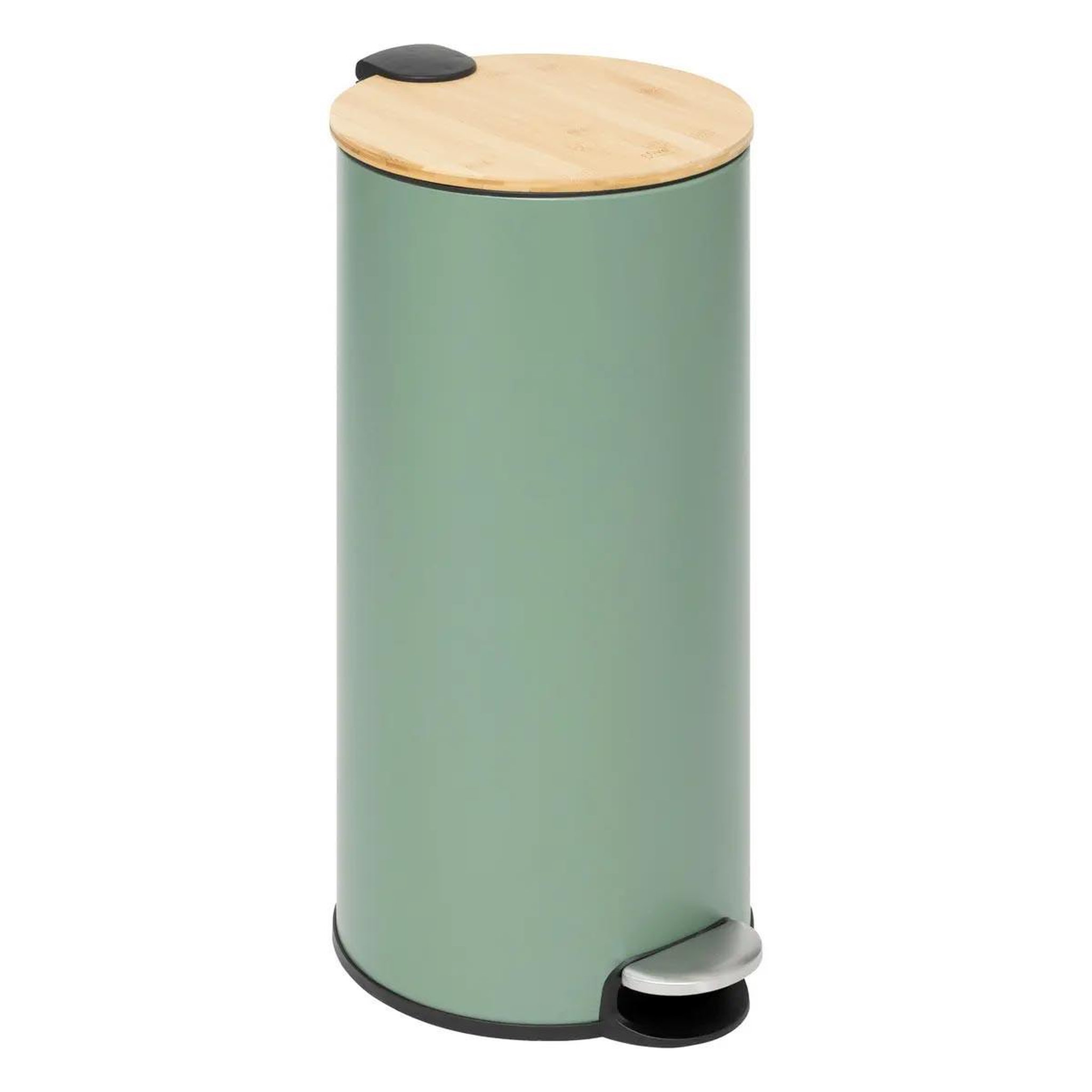 FIVE Poubelle en métal & bambou  natureo  30l vert