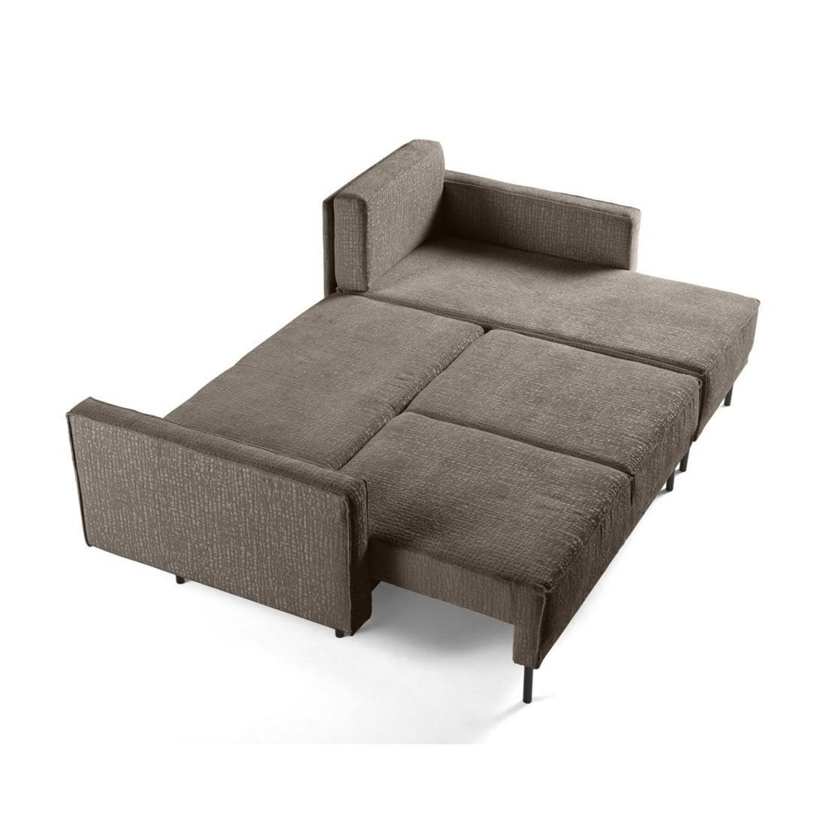 LISA DESIGN Charlie - canapé d'angle réversible 4 places - convertible avec coffre - en tissu velours relief