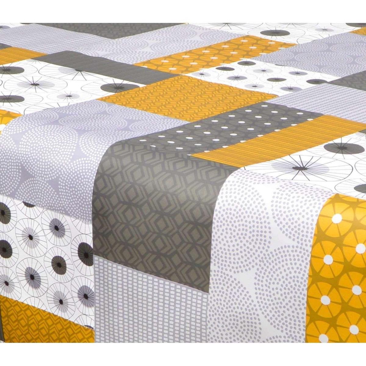 HABITABLE Nappe en toile cirée rectangulaire Vyle - 140 x 200 cm - Gris