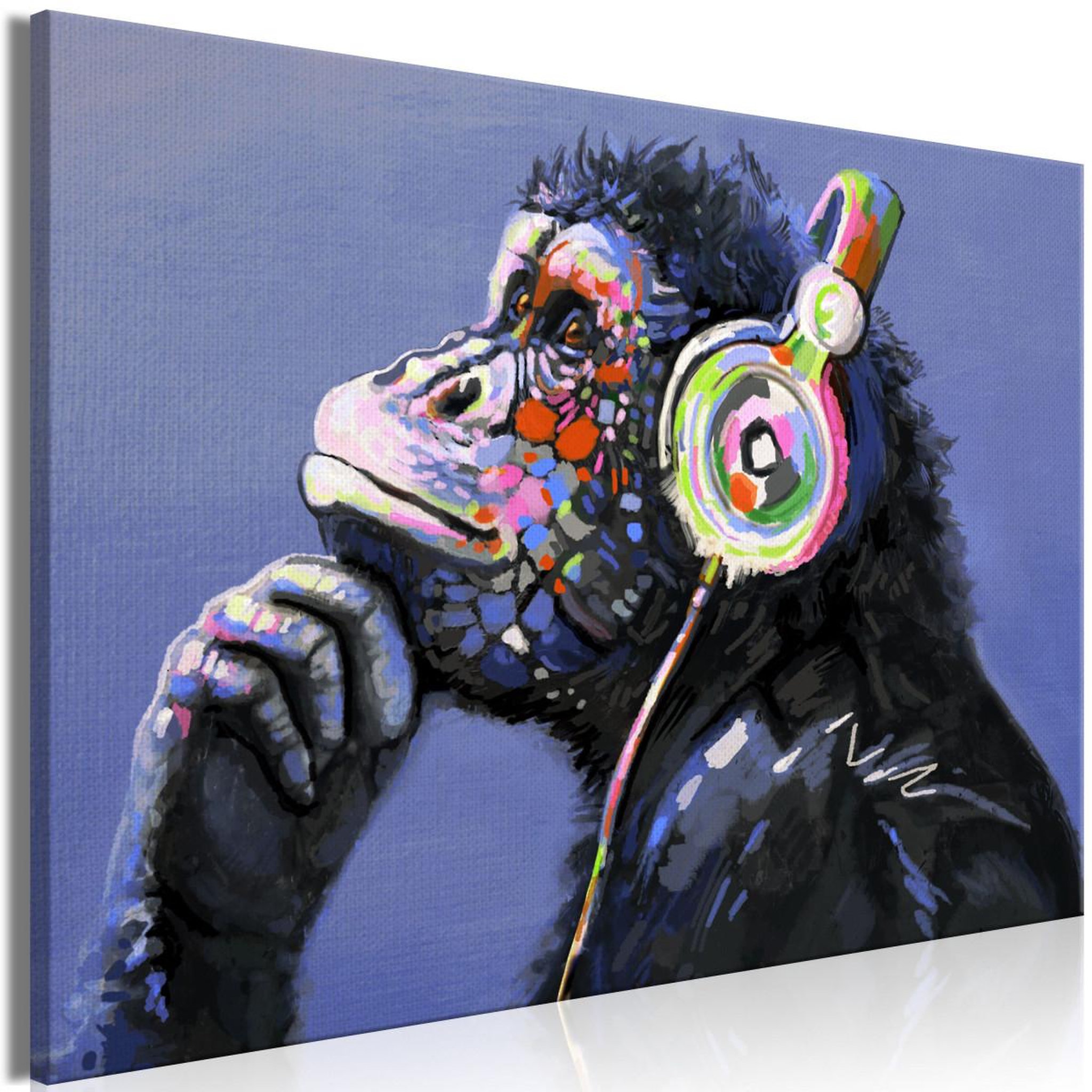 Paris Prix Tableau imprimé  musical monkey wide. Coloris disponibles : Multicolore