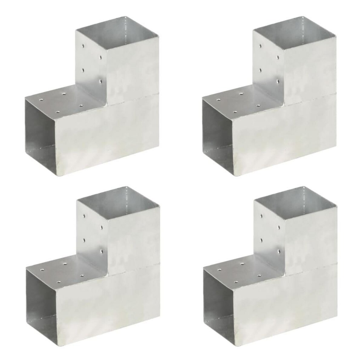 VIDAXL Connecteurs de poteau 4pcs Forme en L Metal galvanise 101x101mm