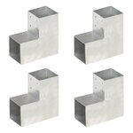 VIDAXL Connecteurs de poteau 4pcs Forme en L Metal galvanise 101x101mm