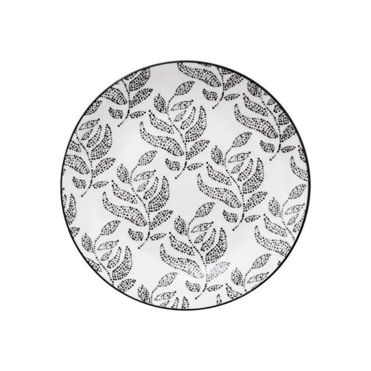 SECRET DE GOURMET Service de Table 18 Pièces  Eva  27cm Blanc & Noir