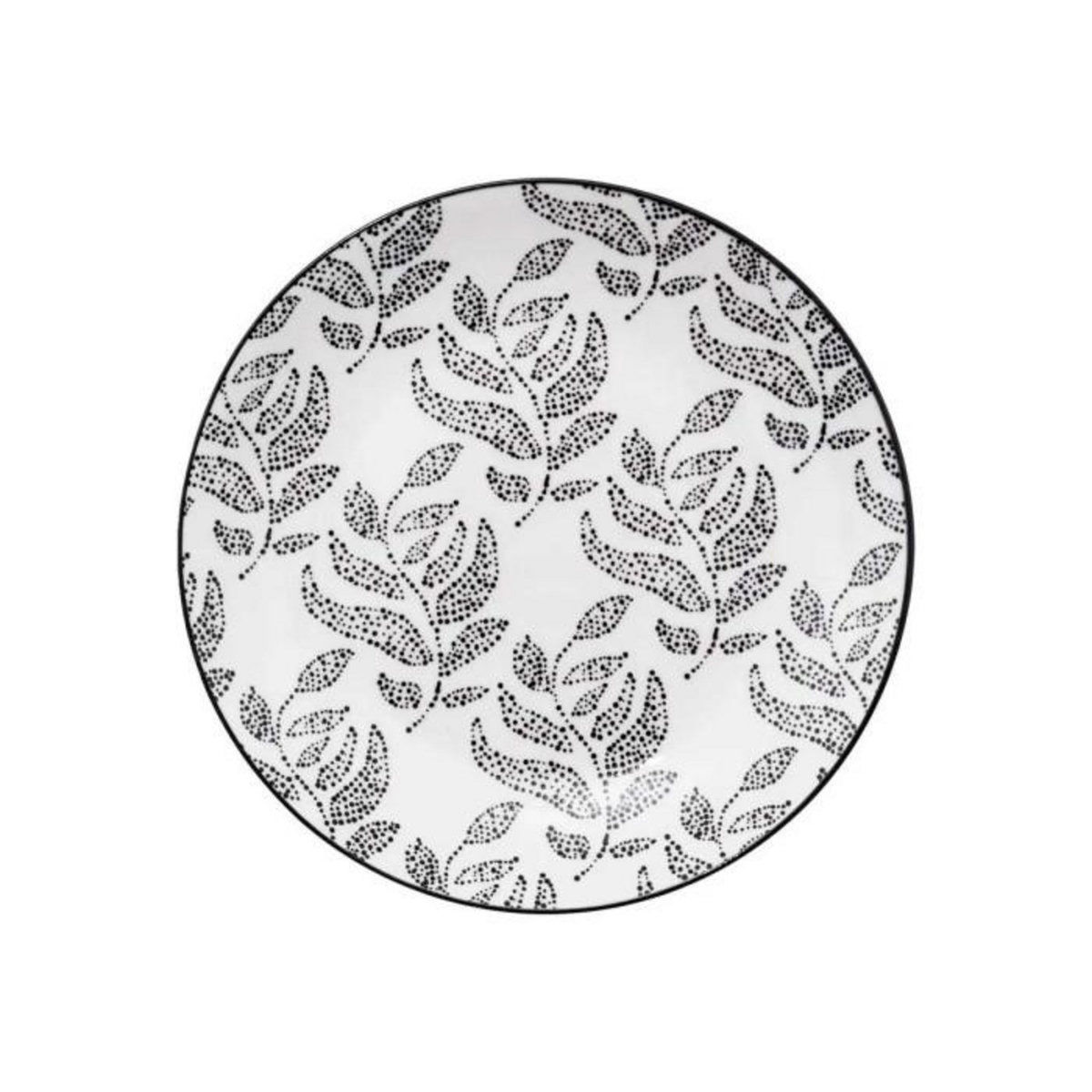 SECRET DE GOURMET Service de Table 18 Pièces  Eva  27cm Blanc & Noir