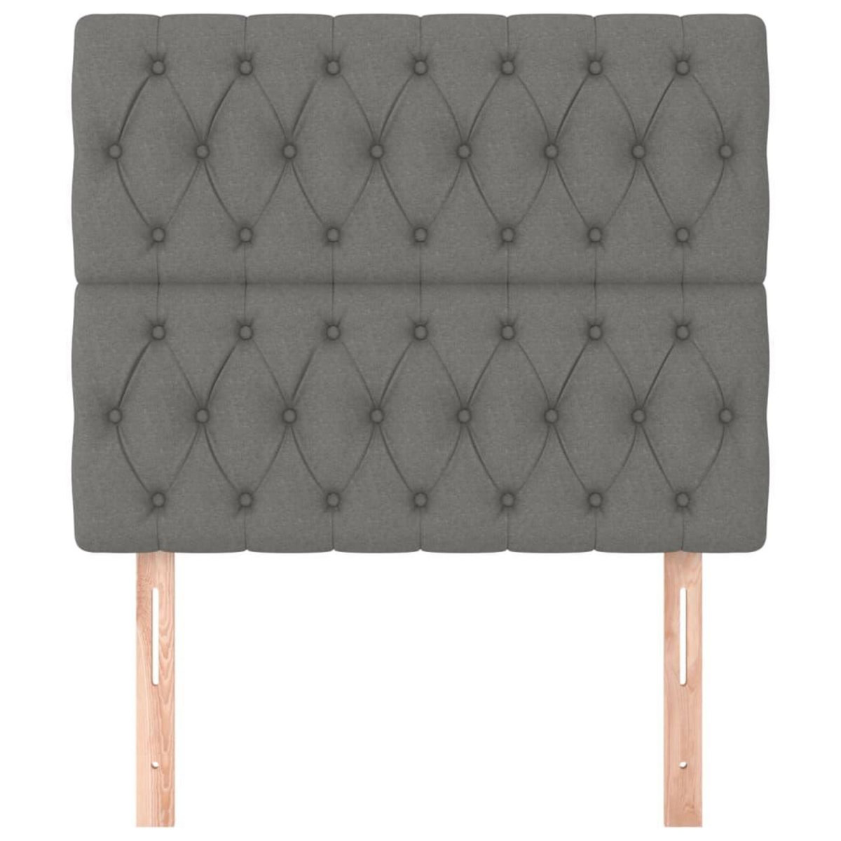 VIDAXL Tetes de lit 2 pcs Gris fonce 90x7x78/88 cm Tissu