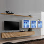 Voir la diapositive 1 : Paris Prix Ensemble Meuble TV  Switch Lamel XVII  340cm Naturel & Blanc