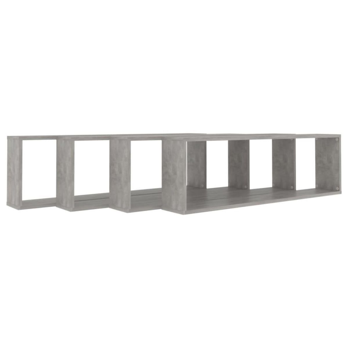 VIDAXL Etageres cube murales 4 pcs gris beton bois d'ingenierie