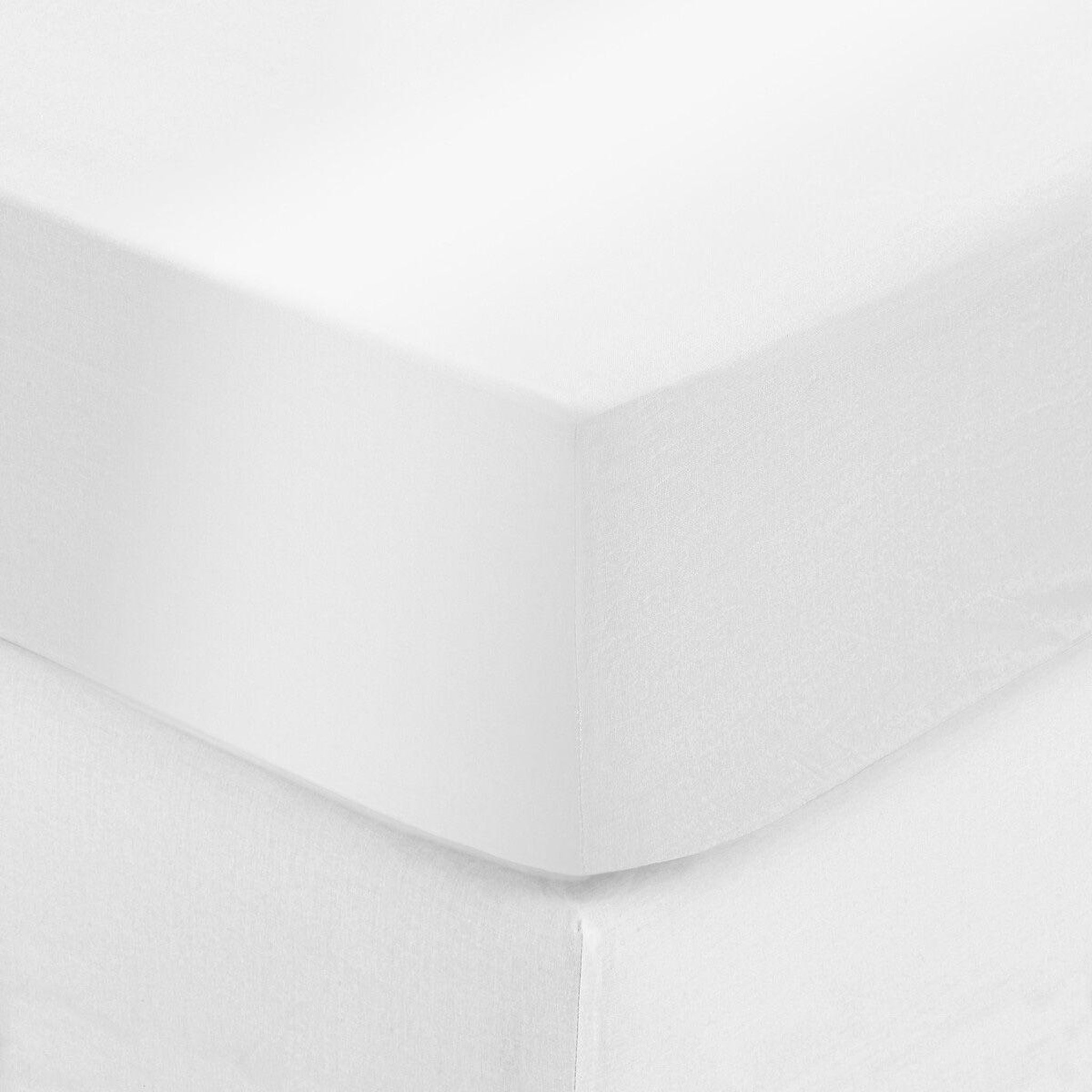 ATMOSPHERA Drap housse  satine  140x190cm blanc