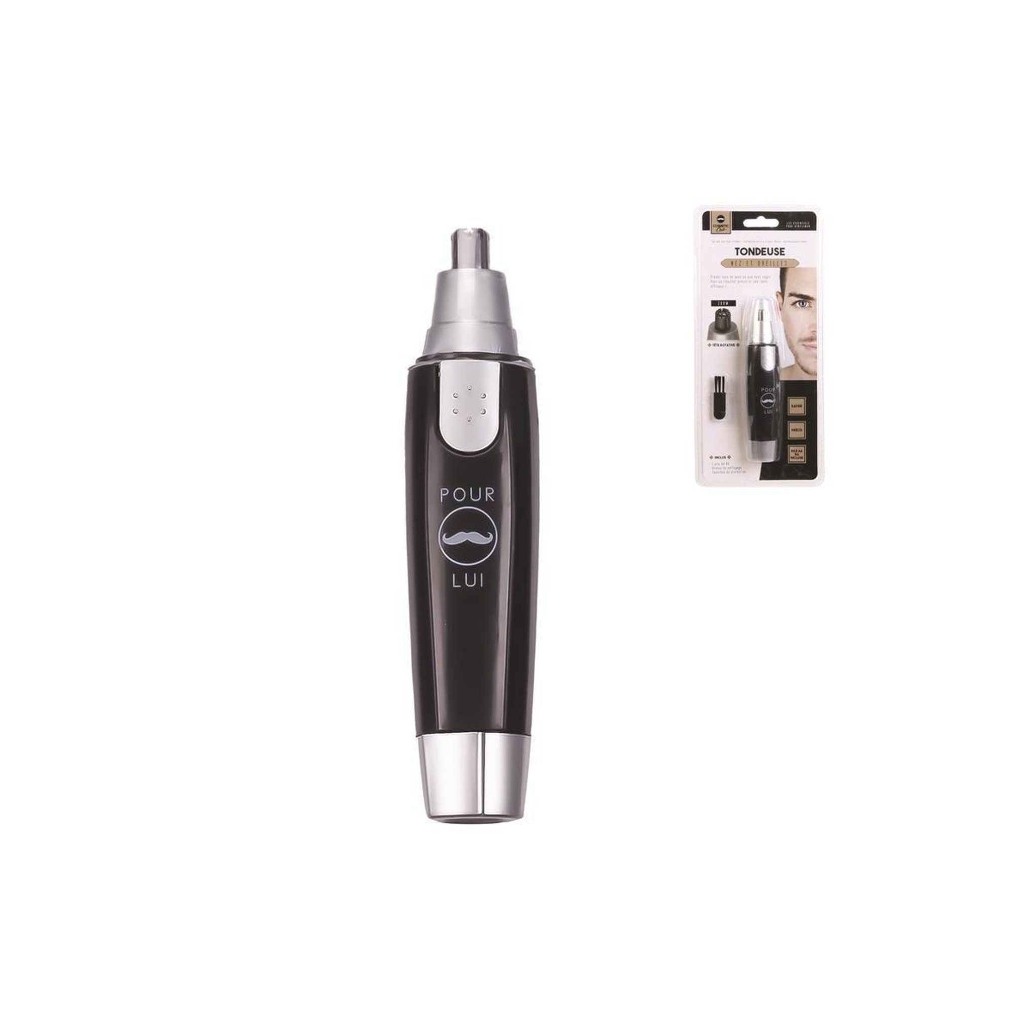 Voir la diapositive 3 : Cosmetic Club Tondeuse coupe poils  nez & oreilles  13cm noir