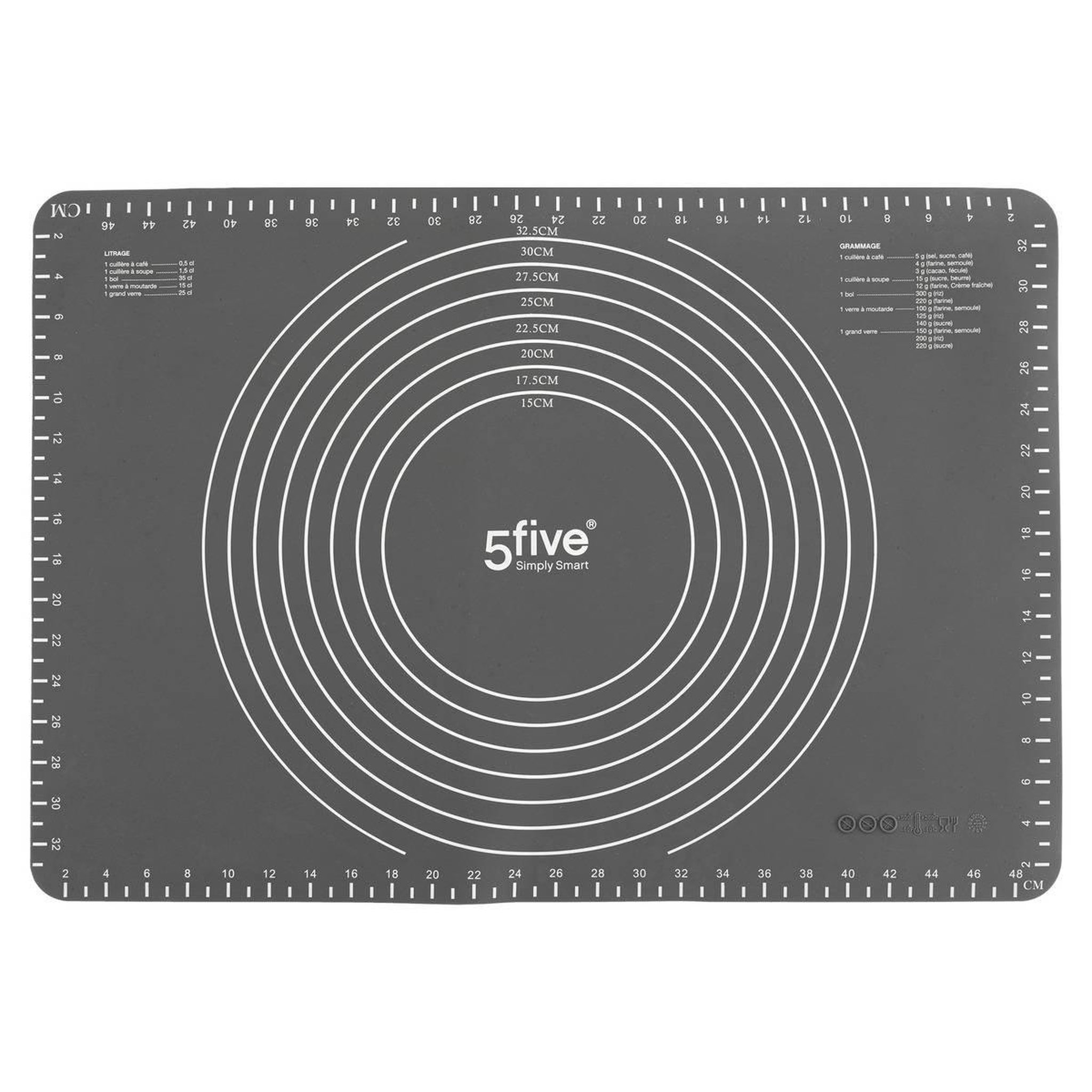 FIVE Tapis de mesure  silicone  35x49cm gris