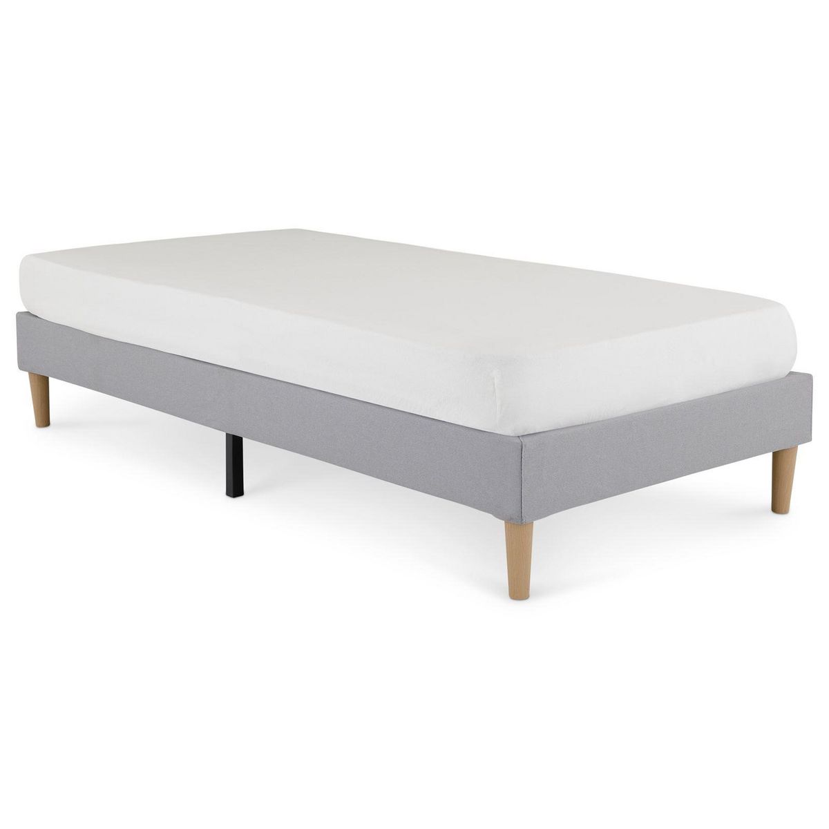 IDIMEX Sommier tapissier PAIMPOL 90 x 190 cm revêtement tissu