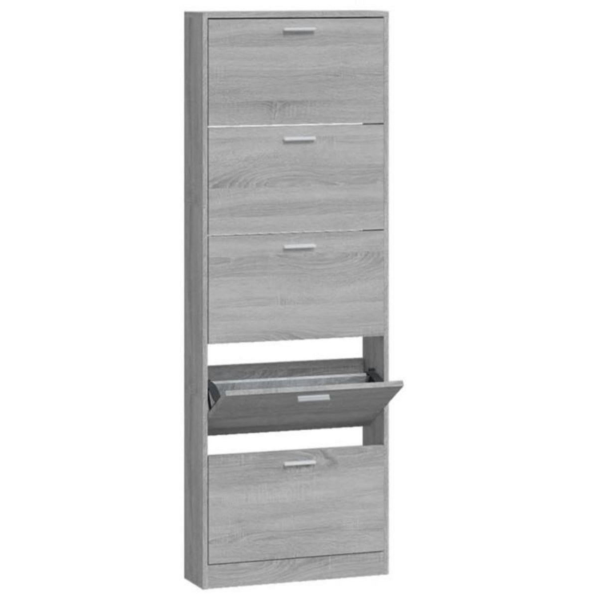 VIDAXL Armoire à chaussures Sonoma gris 59x17x169 cm Bois d ingénierie