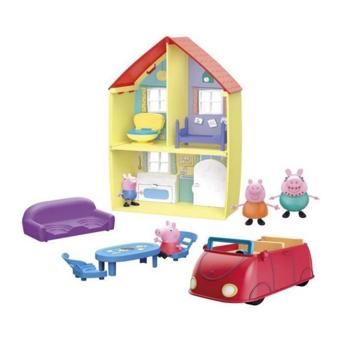 Peppa Pig Coffret maison de Peppa et sa famille - PEPPA PIG - Jouet pour enfant de 3 ans - Accessoires amusants inclus
