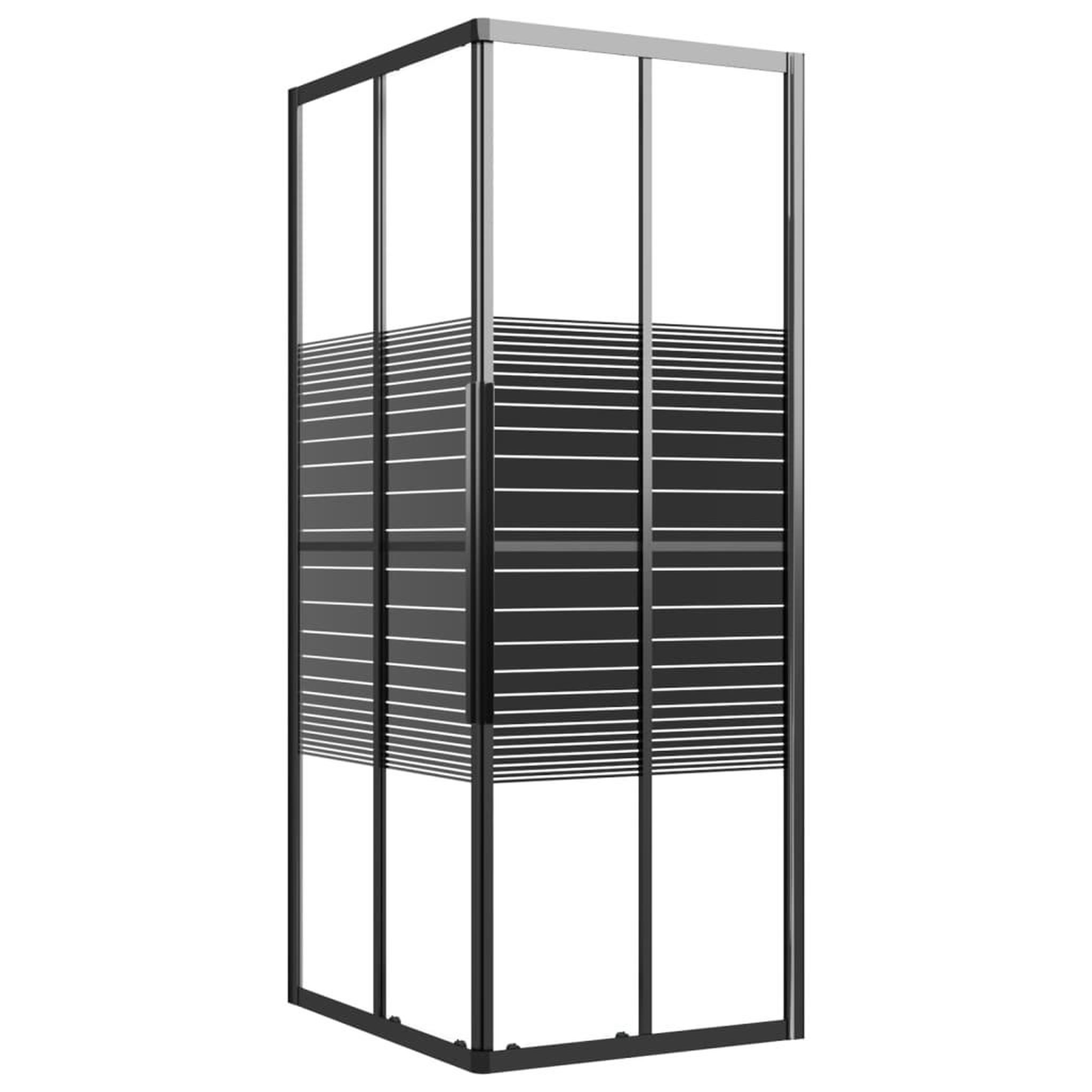 Voir la diapositive 2 : VIDAXL Cabine de douche a rayures ESG 90x70x180 cm Noir