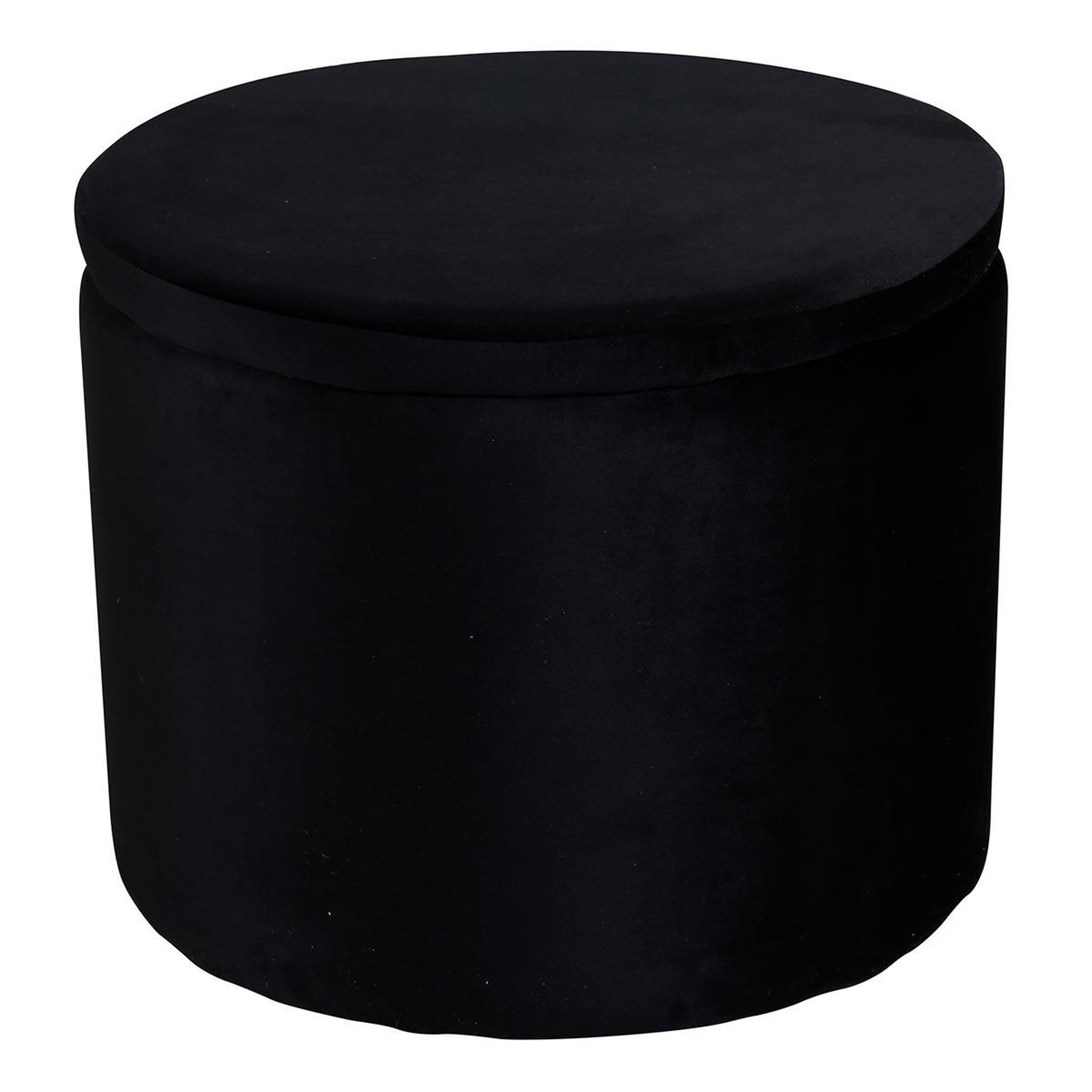 Paris Prix Pouf coffre en velours  dunken  51cm noir