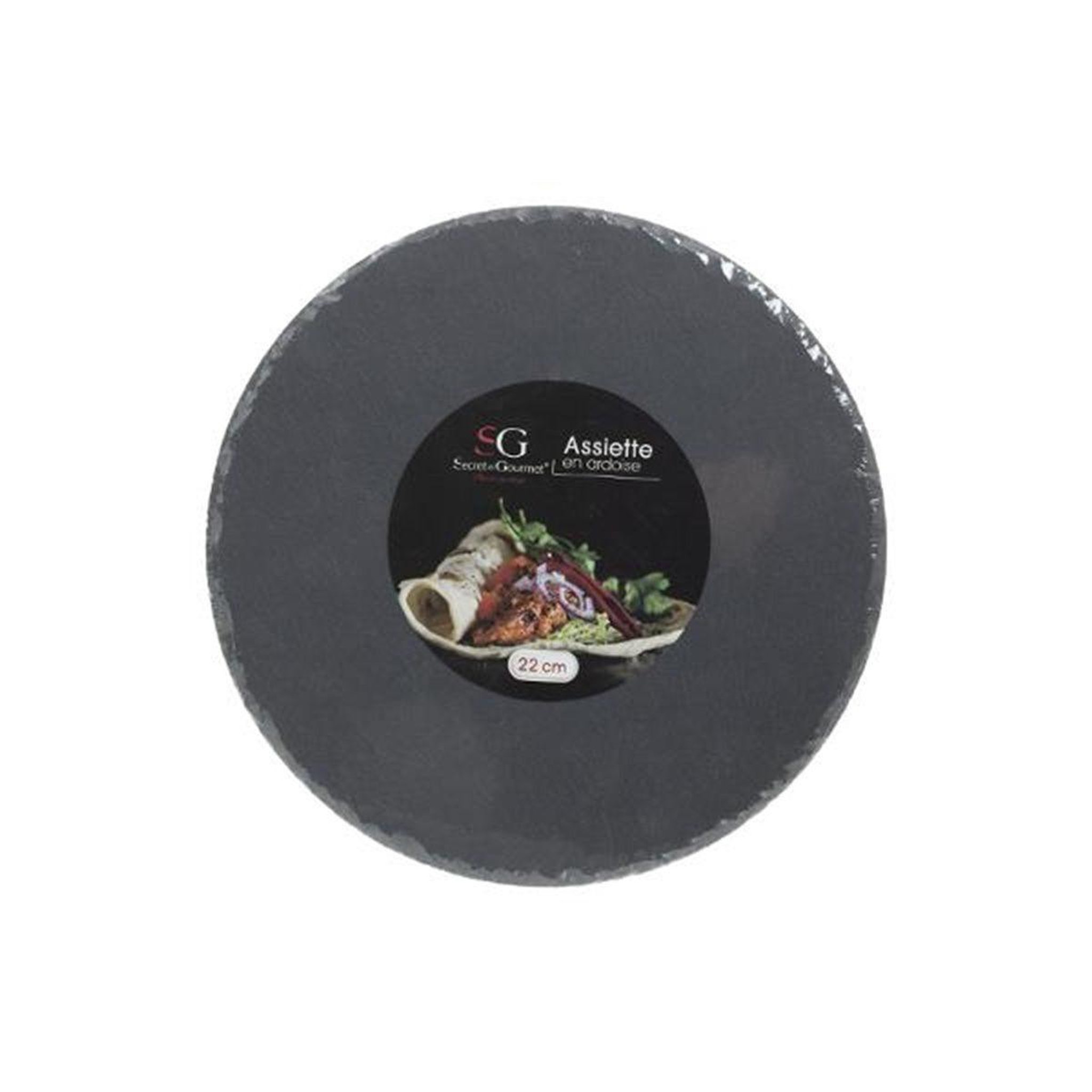 Voir la diapositive 3 : SECRET DE GOURMET Lot de 6 assiettes à dessert  ardoise  22cm gris