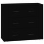 Voir la diapositive 2 : VIDAXL Buffet Noir 80x33x70 cm Bois d'ingenierie
