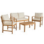Voir la diapositive 2 : BEST MOBILIER Kaili – salon de jardin en bois massif d'acacia - 4 places – coussins beige