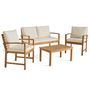 Voir la diapositive 2 : BEST MOBILIER Kaili – salon de jardin en bois massif d'acacia - 4 places – coussins beige