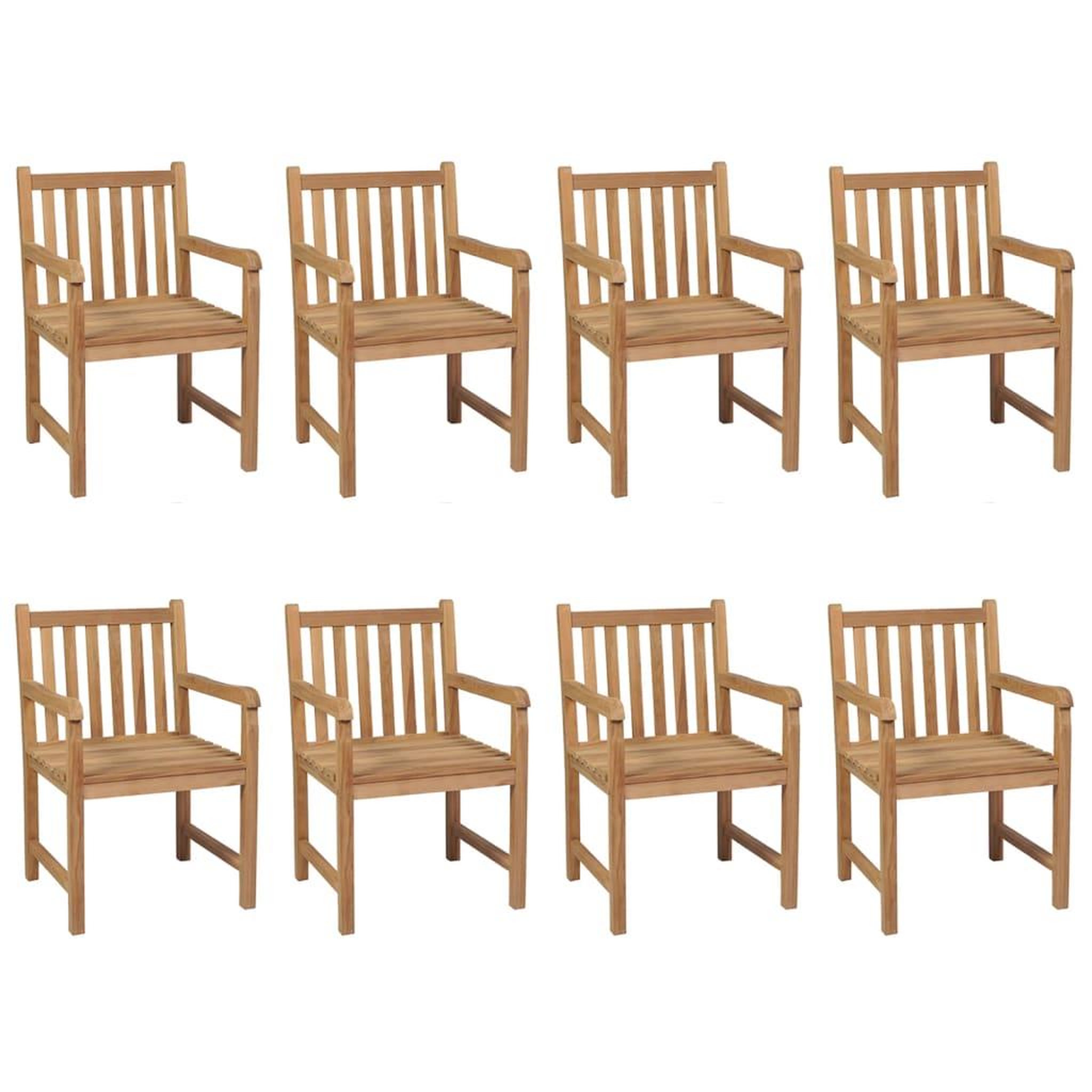 Voir la diapositive 2 : VIDAXL Chaises de jardin lot de 8 avec coussins taupe Bois teck solide