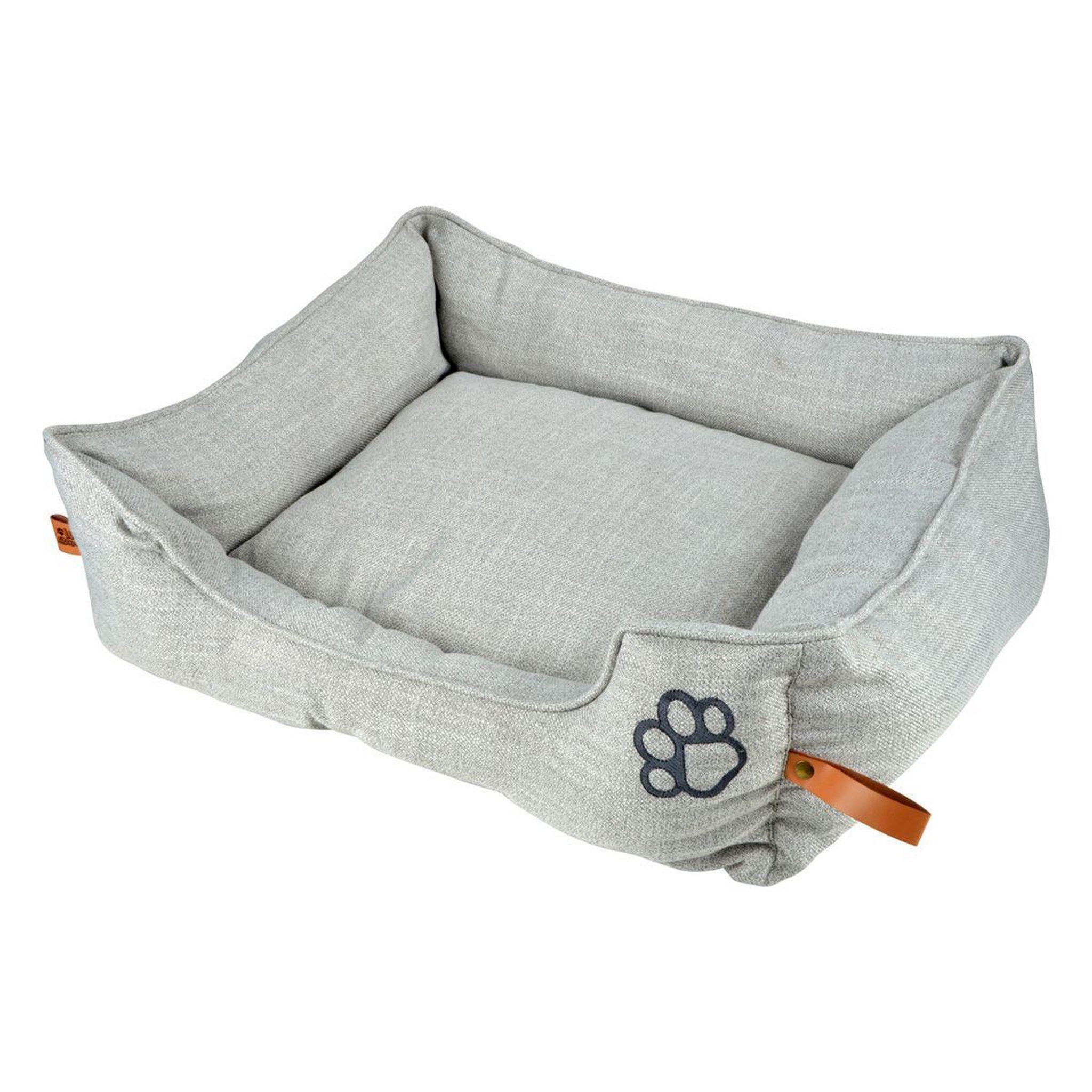 Voir la diapositive 1 : LOVE STORY Panier rectangle chien & chat  city  65cm gris clair