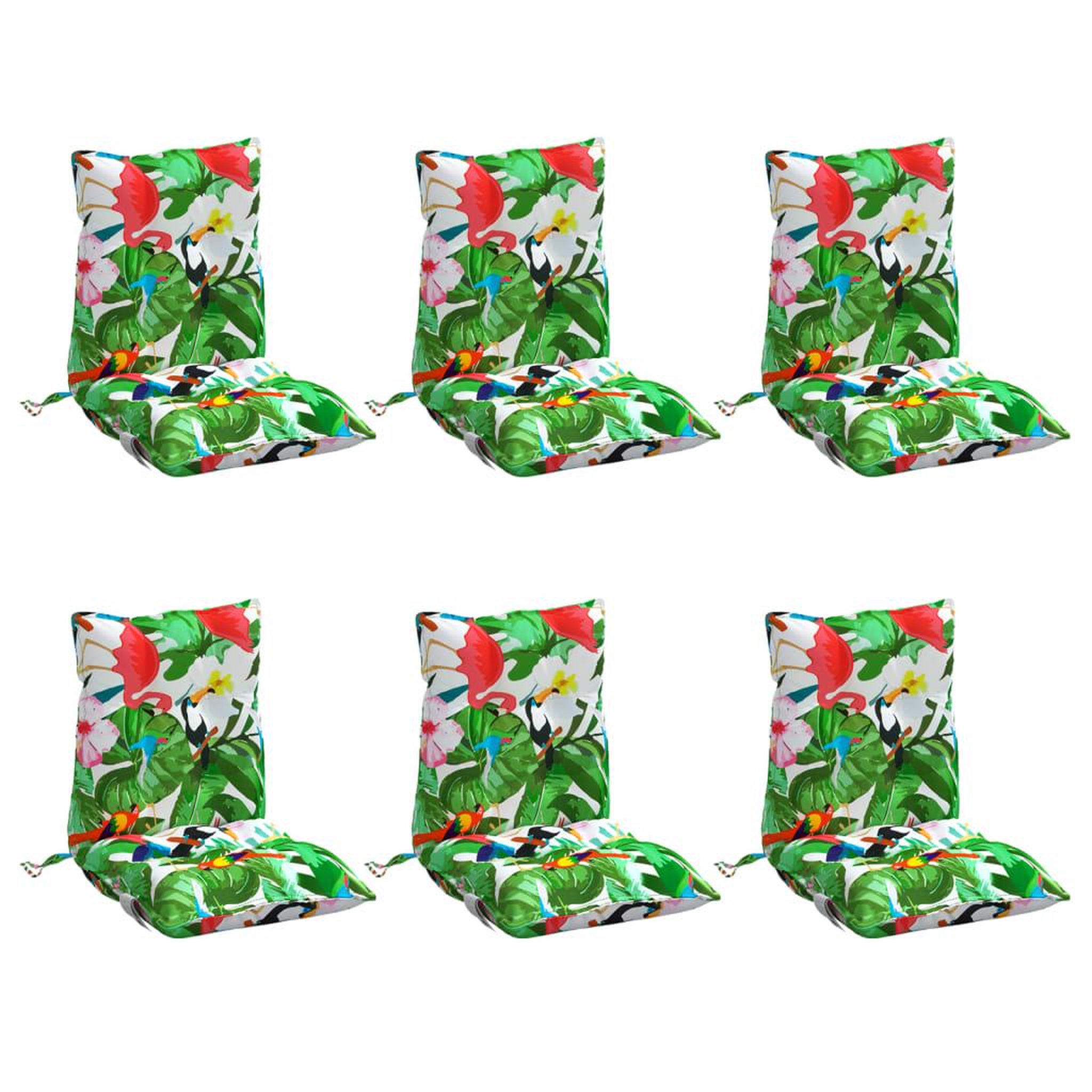 Voir la diapositive 3 : VIDAXL Coussins de chaise a dossier bas lot de 6 multicolore