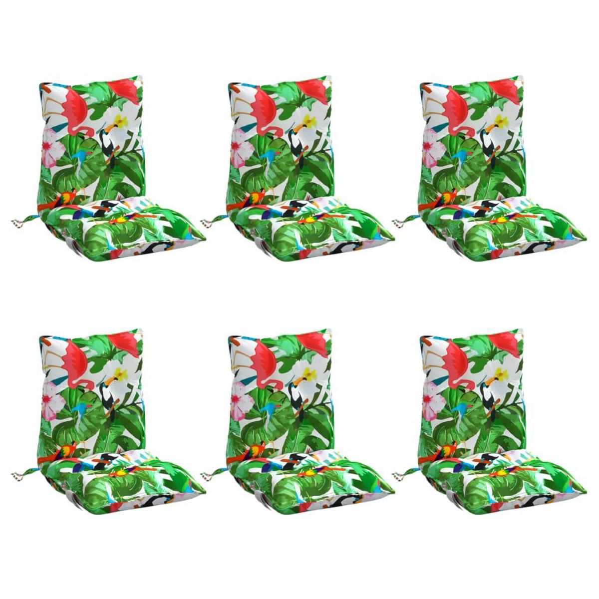 VIDAXL Coussins de chaise a dossier bas lot de 6 multicolore