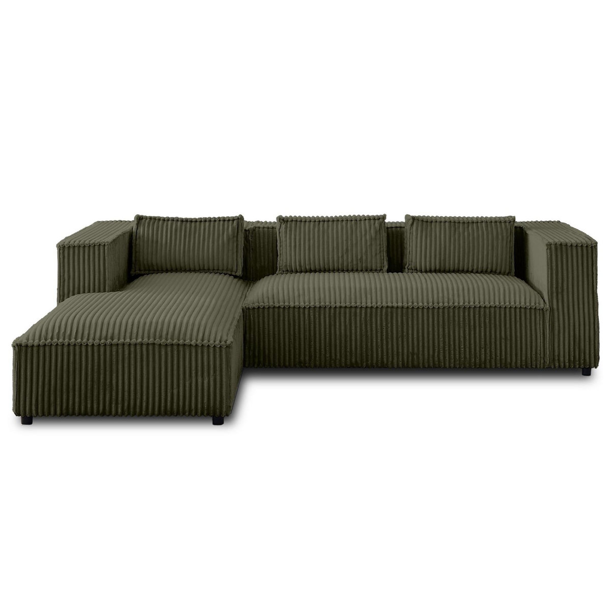 LISA DESIGN Stella - canapé d'angle gauche - 4 places - en velours côtelé grosses côtes