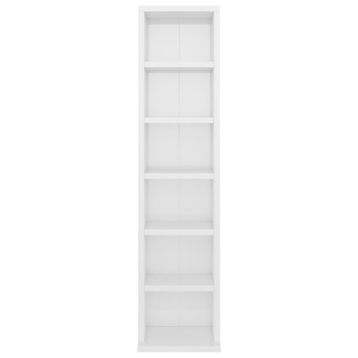 VIDAXL Armoire a CD Blanc brillant 21x20x88 cm Bois d'ingenierie